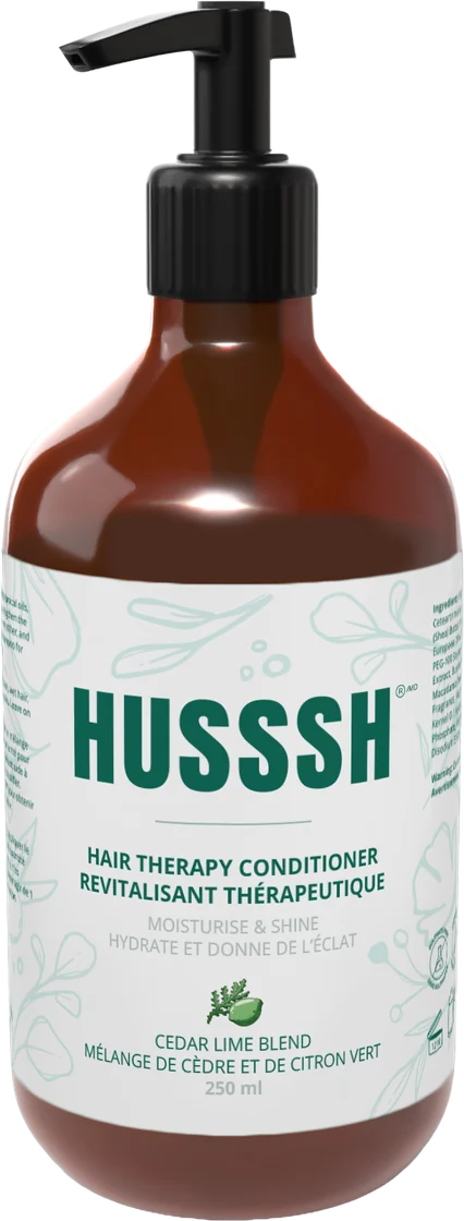 HUSSSH Hair Therapy Conditioner, 250 ml pump bottle, Cedar Lime Blend
