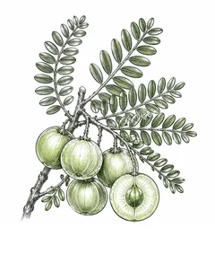 Amla botanical illustration
