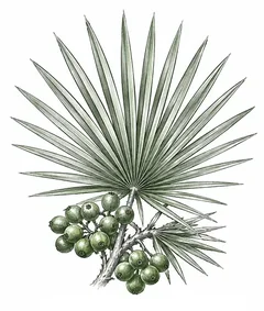 Saw palmetto botanical illustration