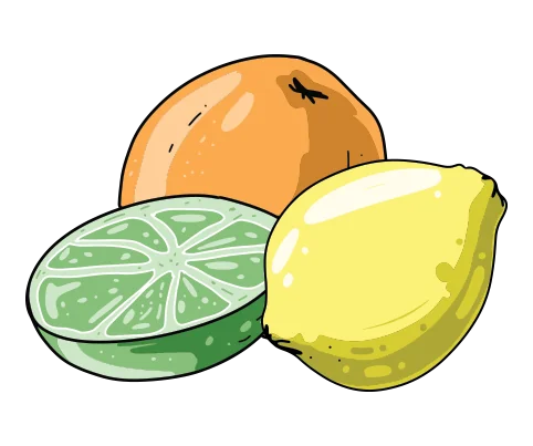 Citrus Fruit scent: orange, lime and lemon